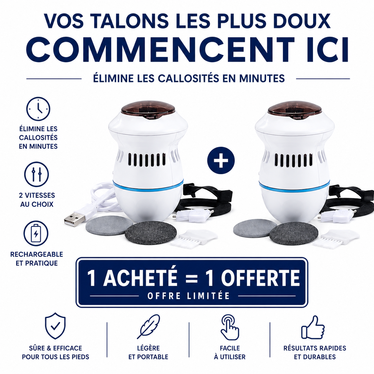 Ponceuse électrique pour les pieds