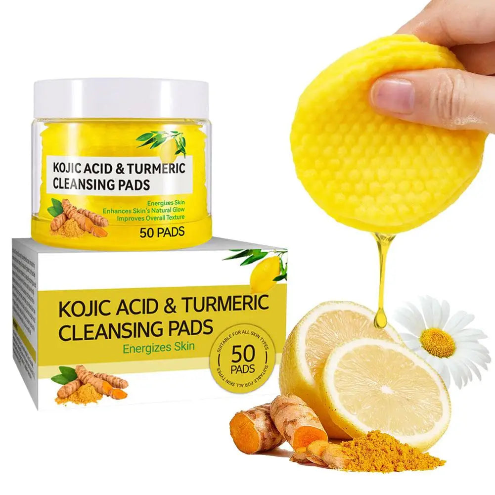 Lingettes Nettoyantes au Curcuma & Acide Kojique (50 pièces)